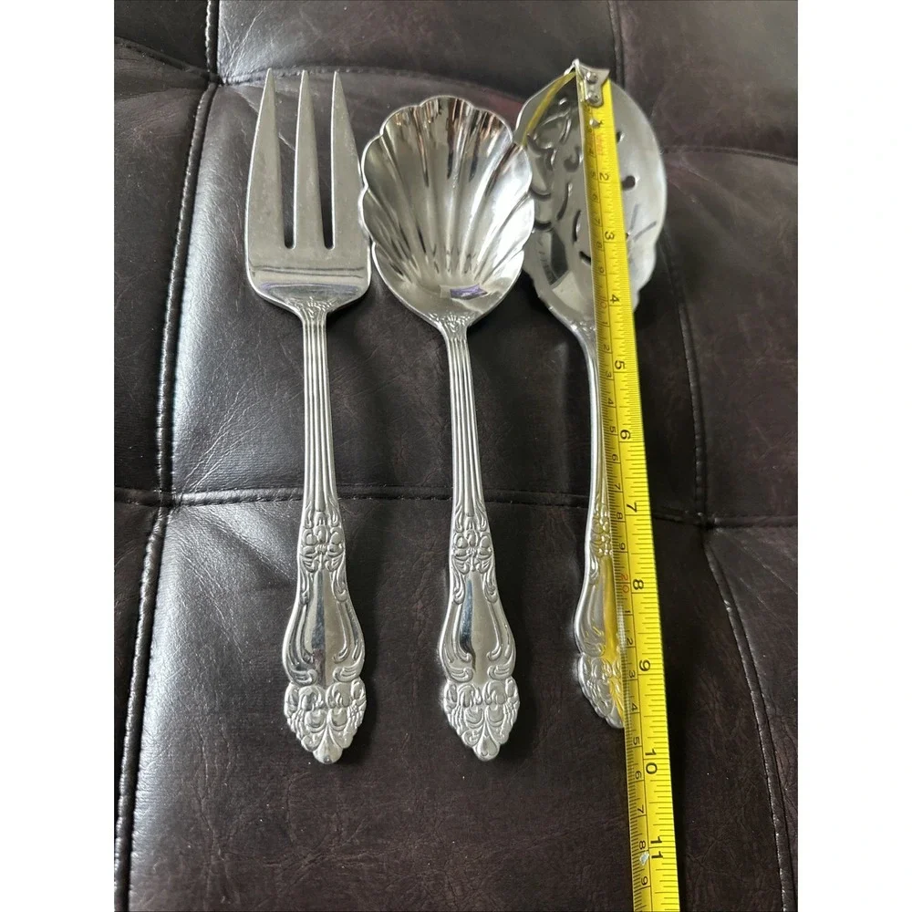 Reed & Barton‎ HAVERSHAM Stainless 18/10 Glossy Silverware Flatware Serving Set